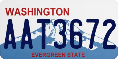 WA license plate AAT3672