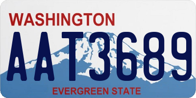 WA license plate AAT3689