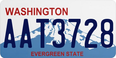 WA license plate AAT3728