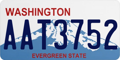 WA license plate AAT3752