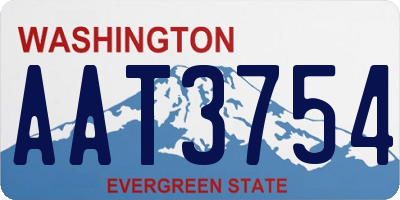 WA license plate AAT3754