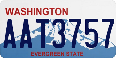 WA license plate AAT3757
