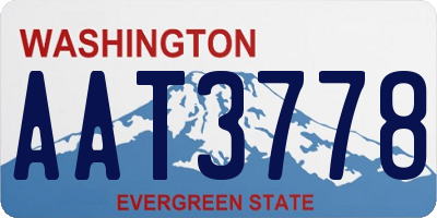 WA license plate AAT3778