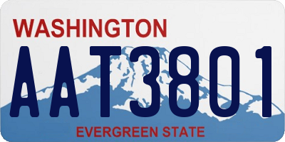 WA license plate AAT3801