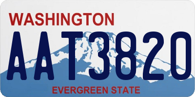 WA license plate AAT3820