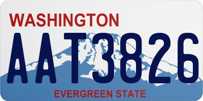 WA license plate AAT3826