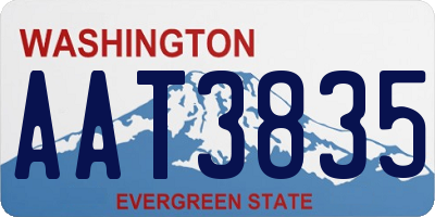 WA license plate AAT3835