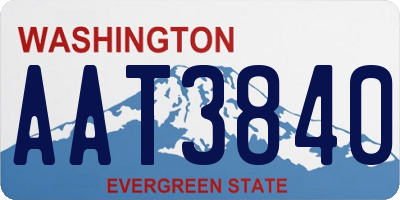 WA license plate AAT3840