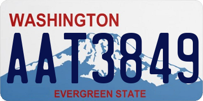WA license plate AAT3849