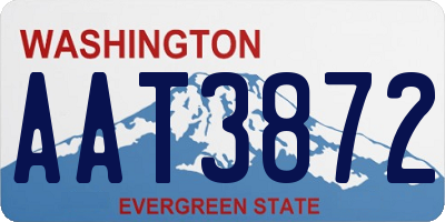 WA license plate AAT3872