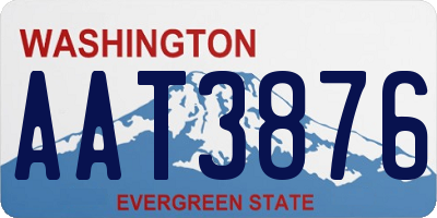 WA license plate AAT3876