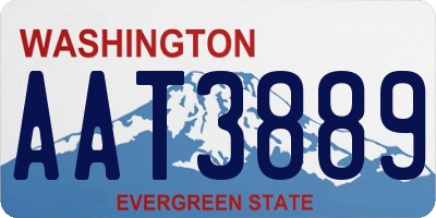 WA license plate AAT3889
