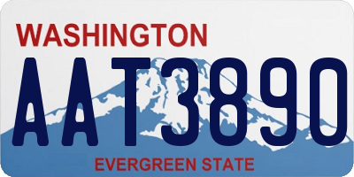 WA license plate AAT3890