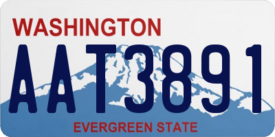 WA license plate AAT3891