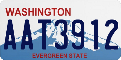 WA license plate AAT3912