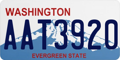 WA license plate AAT3920