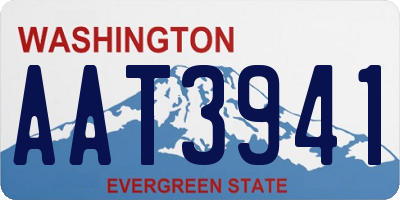 WA license plate AAT3941