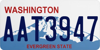 WA license plate AAT3947