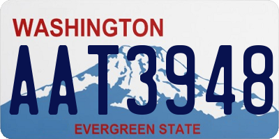WA license plate AAT3948