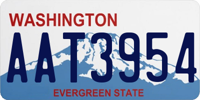 WA license plate AAT3954