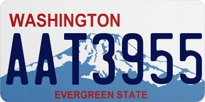WA license plate AAT3955