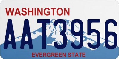 WA license plate AAT3956
