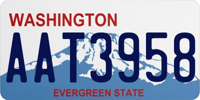 WA license plate AAT3958