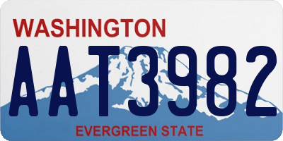 WA license plate AAT3982