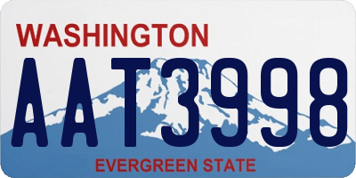 WA license plate AAT3998