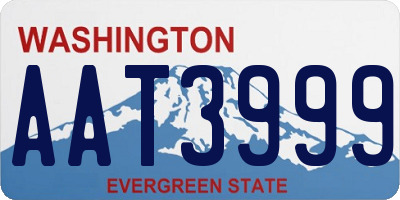 WA license plate AAT3999