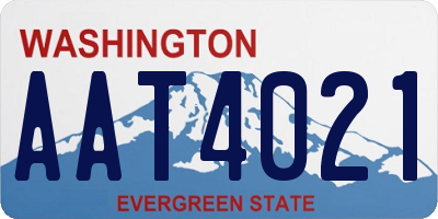 WA license plate AAT4021