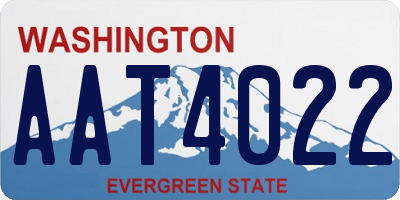 WA license plate AAT4022