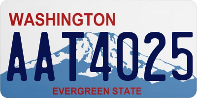 WA license plate AAT4025