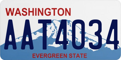 WA license plate AAT4034