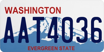 WA license plate AAT4036