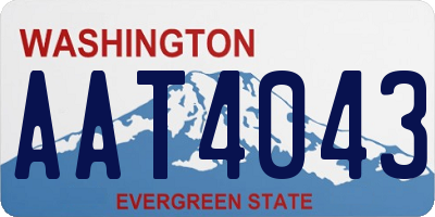 WA license plate AAT4043