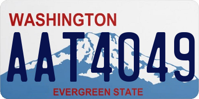 WA license plate AAT4049