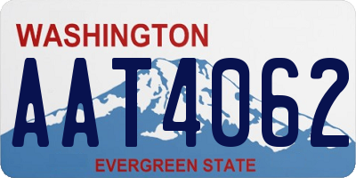WA license plate AAT4062