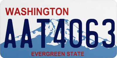 WA license plate AAT4063