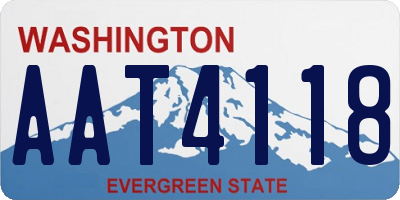 WA license plate AAT4118