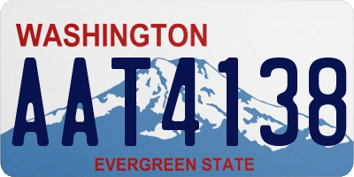 WA license plate AAT4138