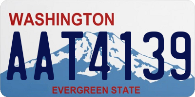 WA license plate AAT4139