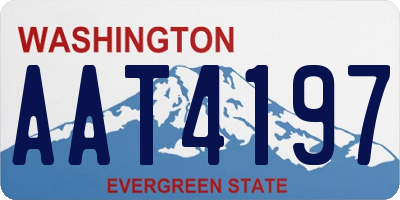 WA license plate AAT4197