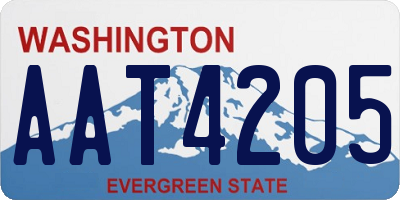 WA license plate AAT4205