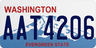 WA license plate AAT4206