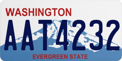 WA license plate AAT4232
