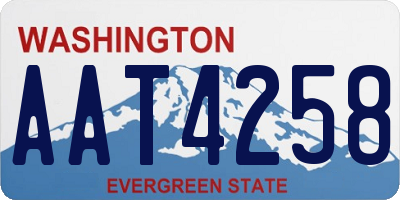 WA license plate AAT4258