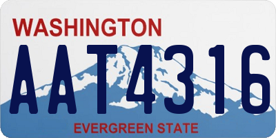 WA license plate AAT4316