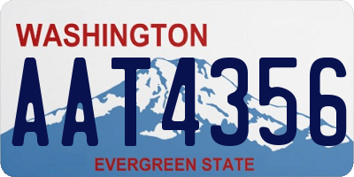 WA license plate AAT4356