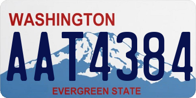 WA license plate AAT4384